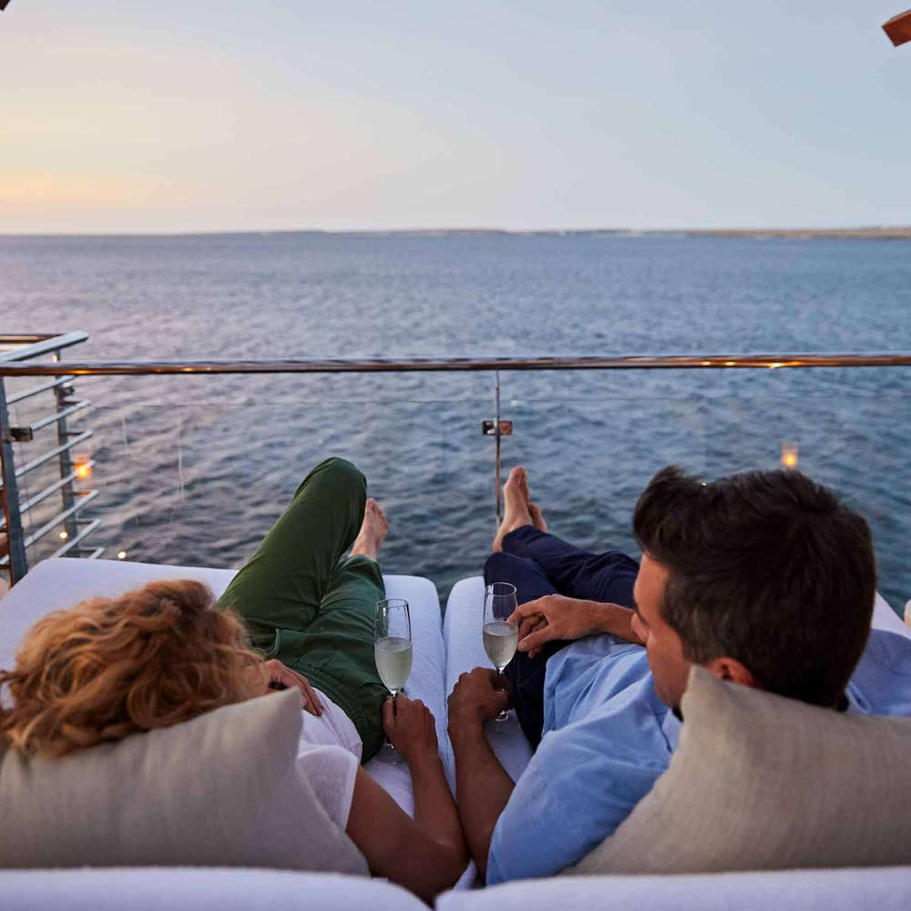 ocean cruise celebrity cabana couple on deck